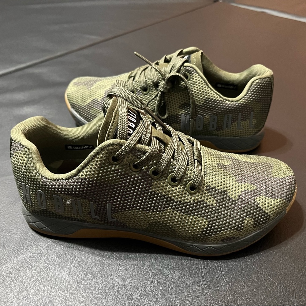 NOBULL Camo Print Low Top Training Gym Shoes Men 5.5 Women 7 EUC Trainer Fashion